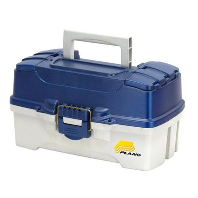 TWO-TRAY TACKLE BOX - BLUE METALLIC/OFF-WHITE
