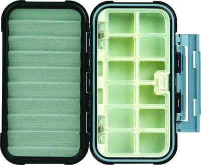 Large Blue Ribbon Waterproof Fly Box - 12 Compartments