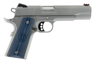 1911 GOVERNMENT COMPETITION - 45 ACP - SAO - 8 RDS - MATTE STAINLESS - BLUE CHECKERED