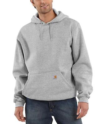 MEN'S MIDWEIGHT HOODED PULLOVER SWEATSHIRT - HEATHER GREY - TALL SIZES