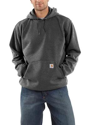 MEN'S MIDWEIGHT HOODED PULLOVER SWEATSHIRT - CHARCOAL HEATHER - TALL SIZES