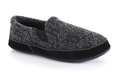 FAVE GORE ITALIAN WOOL MOCCASINS - WIDE - CHARCOAL - MEN'S