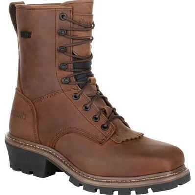 SQUARE TOE LOGGER WORK BOOT - WATERPROOF - 9 INCH